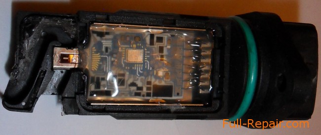 MAF sensor, the top cover removed