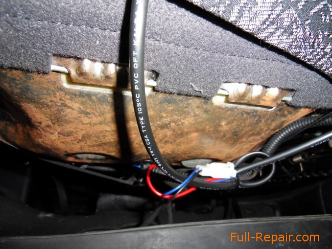 The wires under seats