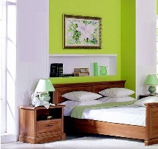 Bedroom with green walls