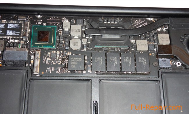 The insides of MacBook Air