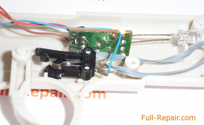 Light Gun from Dendy. The insides of a close-up. light gun from the Dendy. The insides of a close-up.