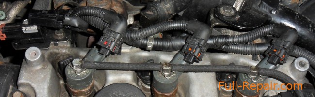 Disconnected injectors in the engine CRDI