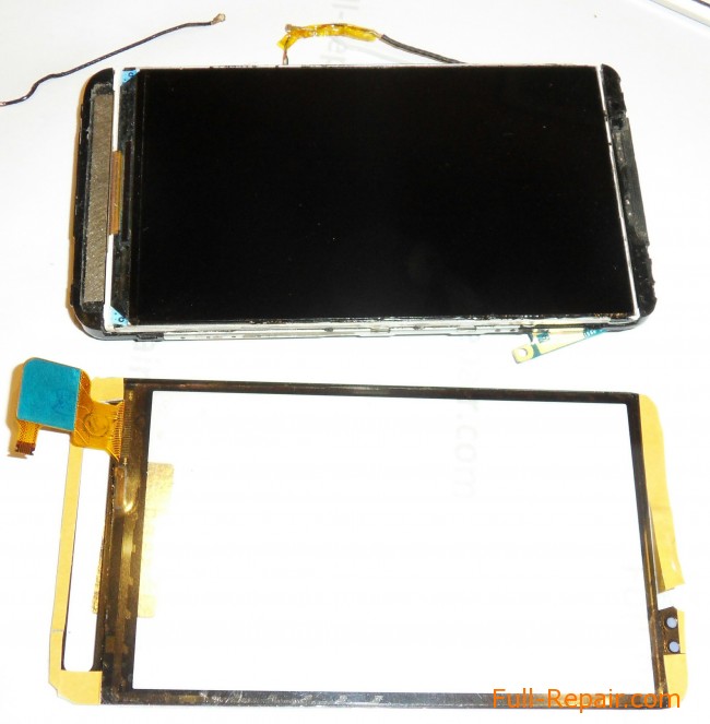 A new screen with two-sided tape A new screen with double-sided adhesive tape