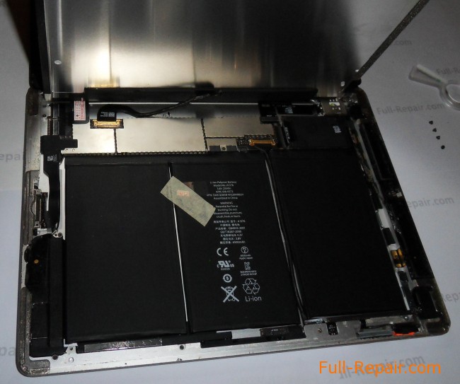 LCD screen is raised, seen its connector.