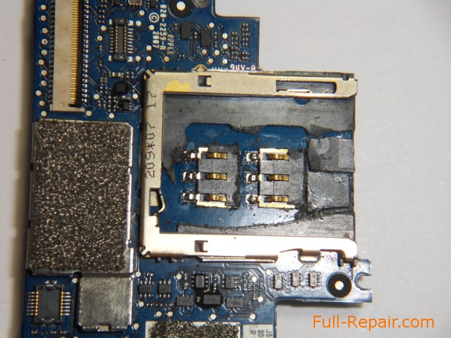 Contacts OK SIM-card connector soldered Contacts OK SIM-card connector soldered
