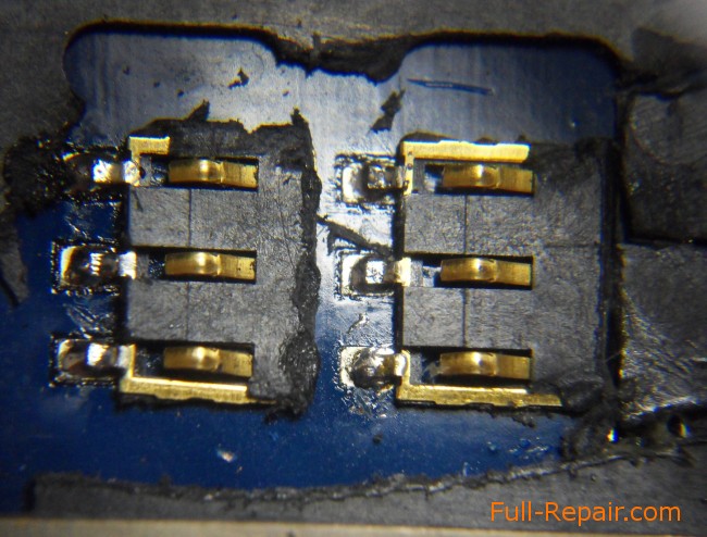 Contacts OK SIM-card connector soldered Contacts OK SIM-card connector soldered