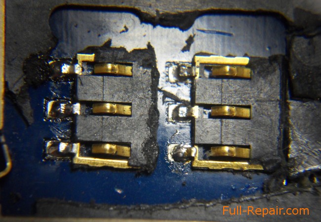 Contacts OK SIM-card connector soldered Contacts OK SIM-card connector soldered